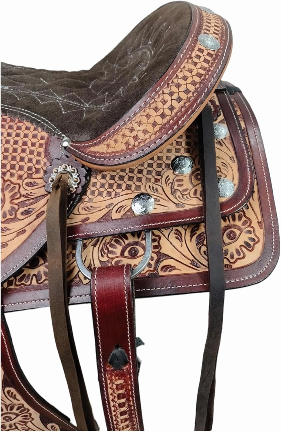Classic Quality Handmade Leather Premium Comfort Western Barrel Racing Trail Equestrian Horse Saddle Size 14"-18" inches Seat Antique Barrel