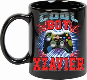 Coffee Mug Coffee Mug Personalized Name Customized Mug with Name Cool Boy Xzavier Game Gift for Boy, Men Love Game 11oz Black Mug 058036
