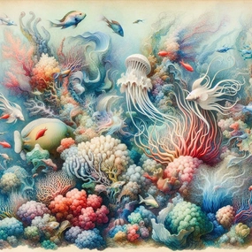Colorful Coral Reefs and Exotic Fish 1500 Pieces Wooden Jigsaw Puzzles for Adults Children Educational Intellectual Puzzle Toys Home Decoration Art DIY Toy Gift