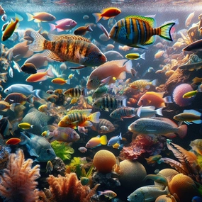 Colorful Fish Swimming Around Coral Reef 1000 Pieces Wooden Jigsaw Puzzles for Adults Children Educational Intellectual Puzzle Toys Home Decoration Art DIY Toy Gift