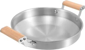 Compact Stainless Steel Seafood Pot with Double Wooden Handles Versatile Stock Pot for Home Cooking Camping and Outdoor Use Enhanced Heat Distribution Lightweight Design