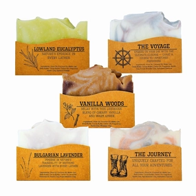 CompassSoap Natural Bar Soap for Women & Men | Skin-Friendly & Chemical-Free Hand Made Soap Bar Gift Set | Best Exfoliating and Cleansing Bar Soap for Men & Women | 5 Oz. Variety Pack of 5