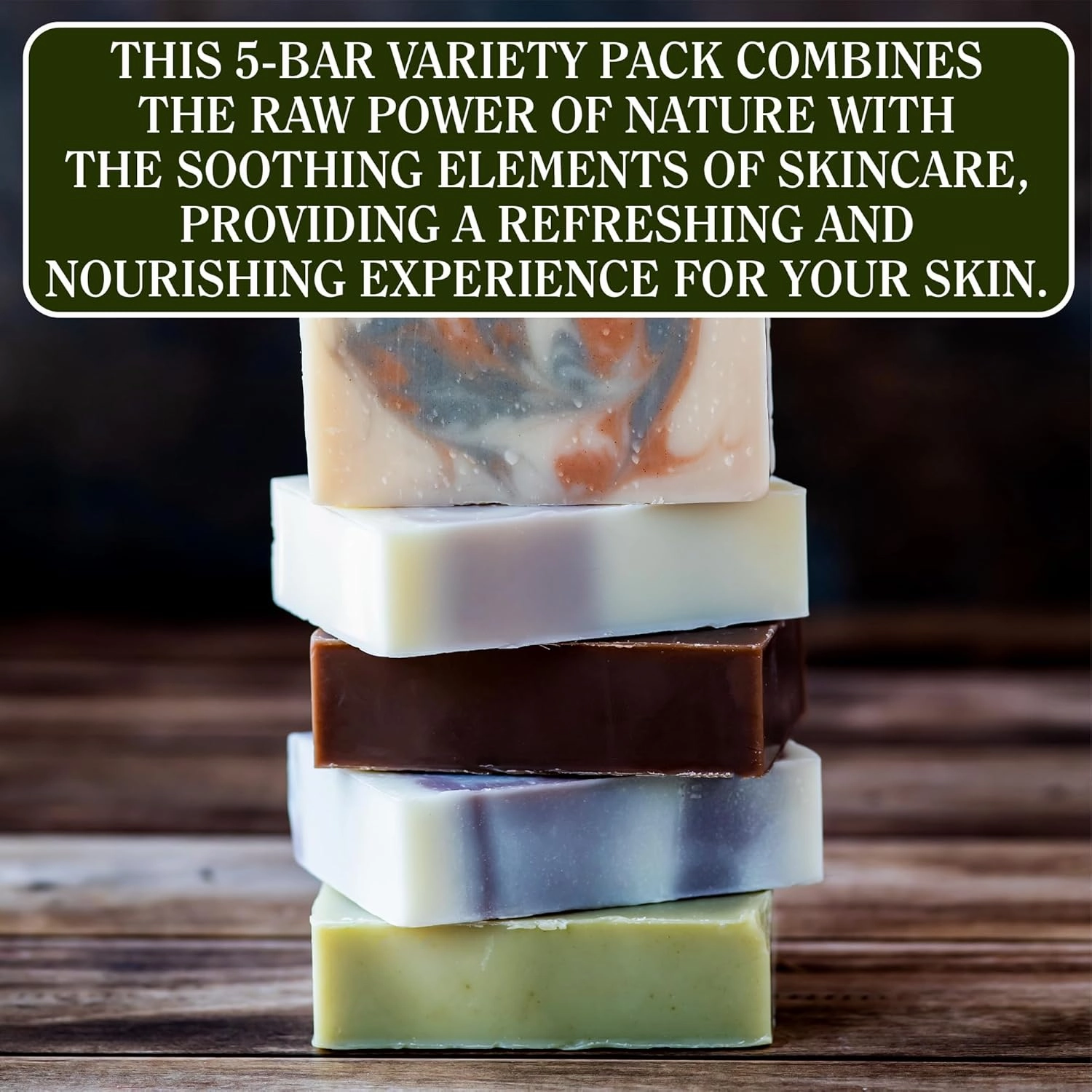 CompassSoap Natural Bar Soap for Women & Men | Skin-Friendly & Chemical-Free Hand Made Soap Bar Gift Set | Best Exfoliating and Cleansing Bar Soap for Men & Women | 5 Oz. Variety Pack of 5