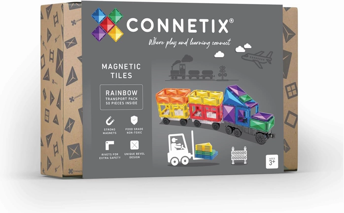 CONNETIX Rainbow Transport Pack, 50 Pieces