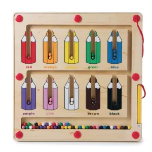 Constructive Playthings Color Matching Game with Magnetic Toys for Kids Ages 3 , Wooden Magnetic Color Sorting and Counting Montessori Educational Kids Game