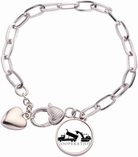 Cooperative Transport Sediment Trucks Heart Chain Bracelet Jewelry Charm Fashion