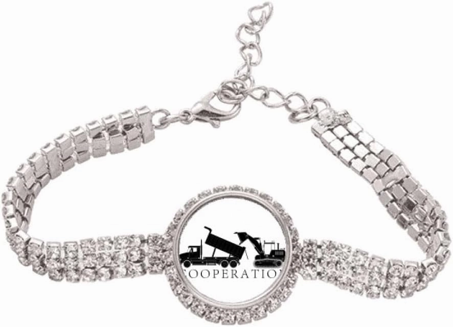 Cooperative Transport Sediment Trucks Tennis Chain Anklet Bracelet Diamond Jewelry
