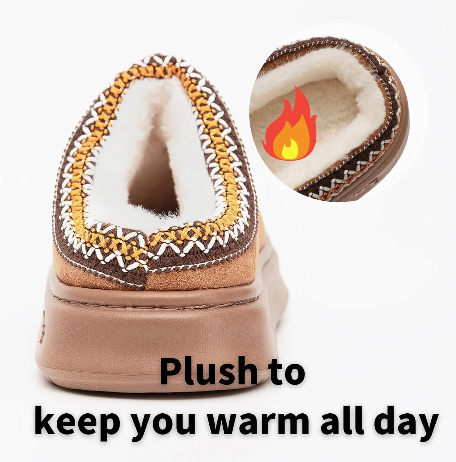 Cozy Platform Fuzzy Slippers for Women and Men Short Ankle Slippers with Anti-Slip Sole Lined with Warm Furry Perfect for Indoor & Outdoor Use