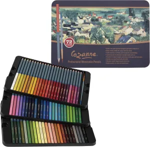Creative Mark Cezanne Watercolor Pencil Set of 72 - Professional Artist Quality Soft Core Leads for Watercolour Painting, Coloring, Drawing, Layering, Blending, Shading, Use Wet or Dry
