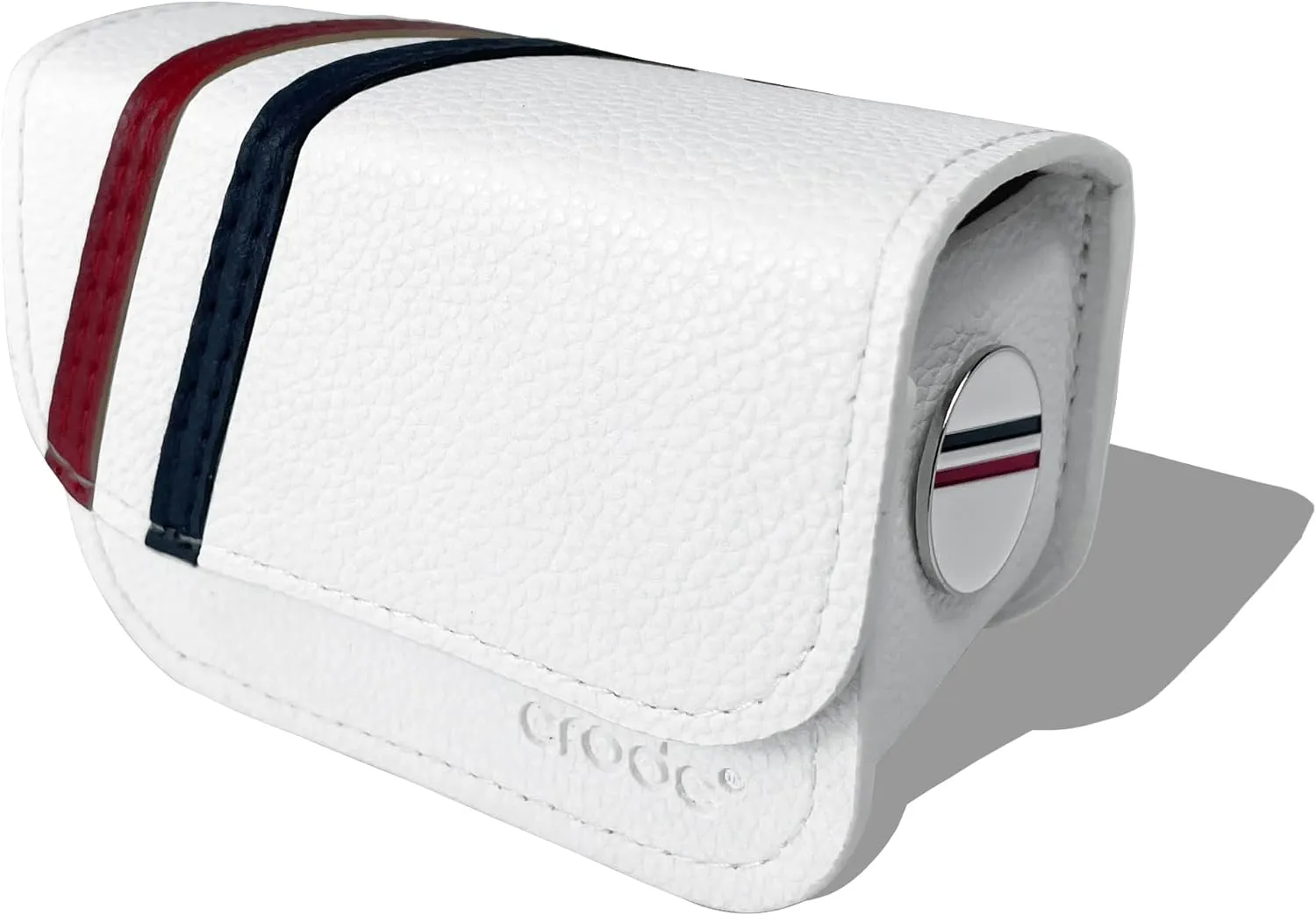 CRODE Golf Ball Bag and Tee Holder with Ball Marker, 3 in 1 Golf Ball Storage Carry Pouch, 2-Ball Capacity, Premium Leather