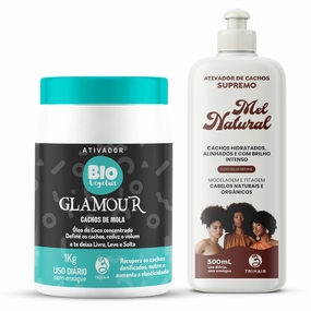 Curl Harmony Duo: Biovegetais Glamour Cachos de Mola Curl Activator (1kg)   Mel Cola Hydrating Curl Definer (500ml) – Ultimate Hydration & Definition for Curly Hair
