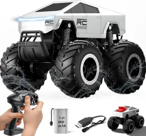 Cybertruck Toy RC Cars, Remote Control Waterproof Kids Toys Car, Amphibious 4WD All Terrain Off-Road Monster Trucks Toys, 900mAh & 2.4GHz RC Truck, Crawler for Boys/Girls Ages 6-12 
