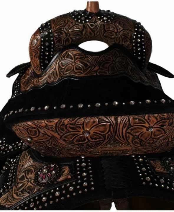D&L SADDLERY Horse Saddles Western Barrel Racing Wooden Tree Handmade Leather Comfort for Horses Trail Equestrian Tooled Carved Horse Saddle Riding Size: 10-18 inches Seat, EA06