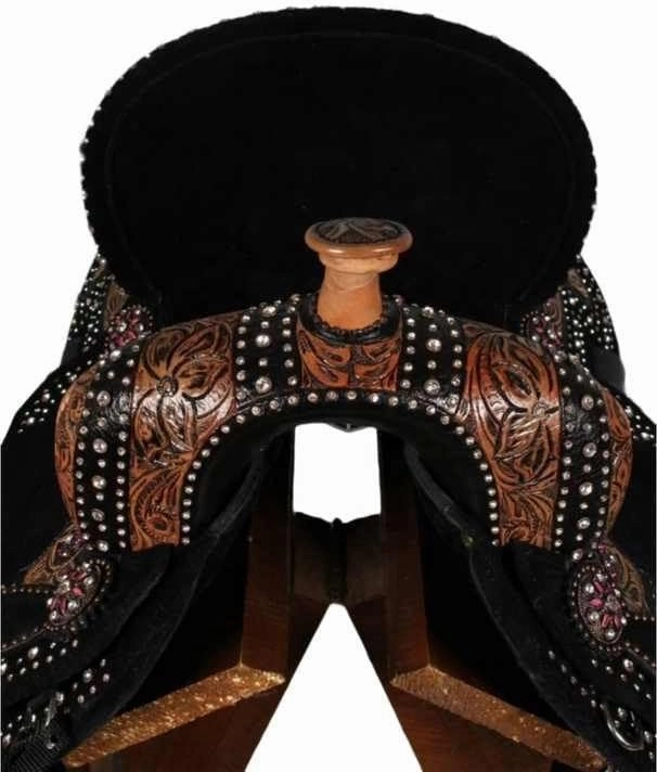 D&L SADDLERY Horse Saddles Western Barrel Racing Wooden Tree Handmade Leather Comfort for Horses Trail Equestrian Tooled Carved Horse Saddle Riding Size: 10-18 inches Seat, EA06