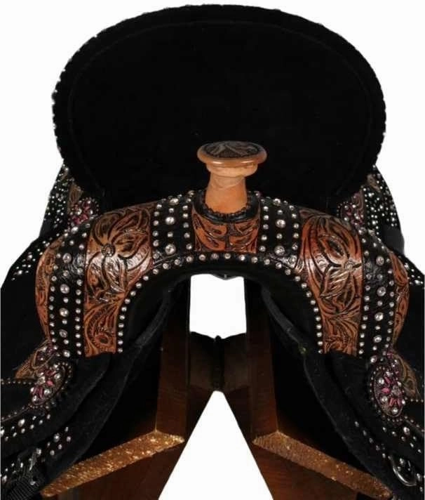 D&L SADDLERY Horse Saddles Western Barrel Racing Wooden Tree Handmade Leather Comfort for Horses Trail Equestrian Tooled Carved Horse Saddle Riding Size: 10-18 inches Seat, EA07