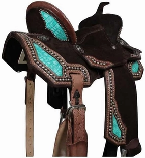 D&L SADDLERY Horse Saddles Western Barrel Racing Wooden Tree Handmade Leather Comfort for Horses Trail Equestrian Tooled Carved Horse Saddle Riding Size: 10-18 inches Seat, EA08.