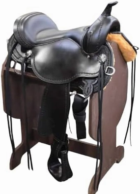 D&L Saddlery Western Barrel Racing Horse Saddles Trail Equestrian Horse Saddle Classic Quality Premium Leather Comfort for Horse Riding Size:10-18 inches Seat Available BRL03