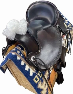 D&L Saddlery Western Barrel Racing Horse Saddles Trail Equestrian Horse Saddle Classic Quality Premium Leather Comfort for Horse Riding Size:10-18 inches Seat Available BRL06