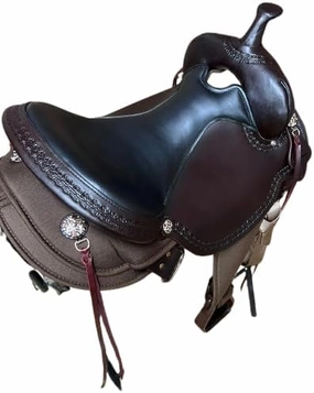 D&L Saddlery Western Barrel Racing Horse Saddles Trail Equestrian Horse Saddle Classic Quality Premium Leather Comfort for Horse Riding Size:10-18 inches Seat Available BRL07