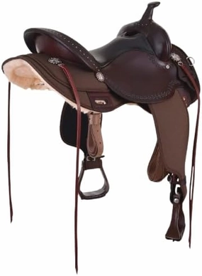 D&L Saddlery Western Barrel Racing Horse Saddles Trail Equestrian Horse Saddle Classic Quality Premium Leather Comfort for Horse Riding Size:10-18 inches Seat Available BRL13