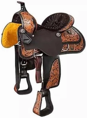 D&L SADDLERY Western Barrel Racing Horse Saddles Trail Equestrian Horse Saddle Classic Quality Premium Leather Comfort for Horse Riding Size:10-18 inches Seat Available, JH01