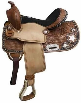 D&L SADDLERY Western Barrel Racing Horse Saddles Trail Equestrian Horse Saddle Classic Quality Premium Leather Comfort for Horse Riding Size:10-18 inches Seat Available, JH07
