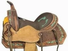 D&L SADDLERY Western Barrel Racing Horse Saddles Trail Equestrian Horse Saddle Classic Quality Premium Leather Comfort for Horse Riding Size:10-18 inches Seat Available, JH12