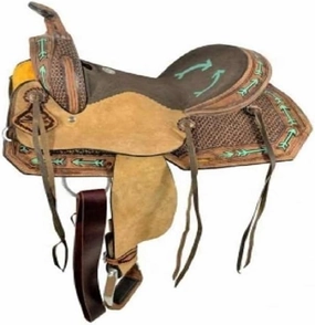 D&L SADDLERY Western Barrel Racing Horse Saddles Trail Equestrian Horse Saddle Classic Quality Premium Leather Comfort for Horse Riding Size:10-18 inches Seat Available, JH12