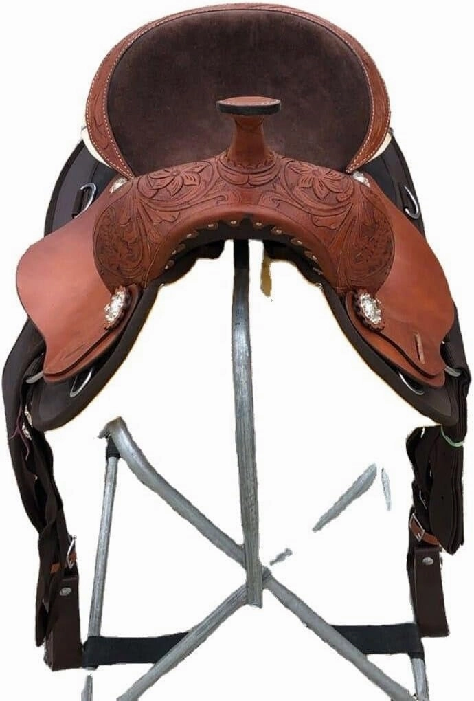 D&L SADDLERY Western Barrel Racing Horse Saddles Trail Equestrian Horse Saddle Classic Quality Premium Leather Comfort for Horse Riding Size:10-18 inches Seat Available, JH13