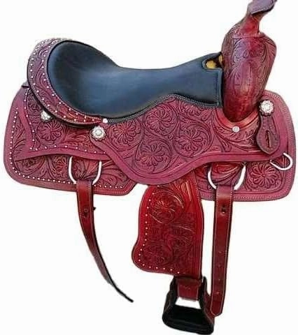 D&L SADDLERY Western Barrel Racing Horse Saddles Trail Equestrian Horse Saddle Classic Quality Premium Leather Comfort for Horse Riding Size:10-18 inches Seat Available, JH14