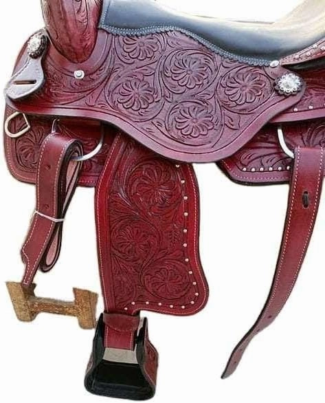 D&L SADDLERY Western Barrel Racing Horse Saddles Trail Equestrian Horse Saddle Classic Quality Premium Leather Comfort for Horse Riding Size:10-18 inches Seat Available, JH14