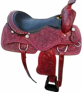 D&L SADDLERY Western Barrel Racing Horse Saddles Trail Equestrian Horse Saddle Classic Quality Premium Leather Comfort for Horse Riding Size:10-18 inches Seat Available, JH14