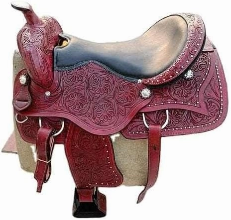 D&L SADDLERY Western Barrel Racing Horse Saddles Trail Equestrian Horse Saddle Classic Quality Premium Leather Comfort for Horse Riding Size:10-18 inches Seat Available, JH14