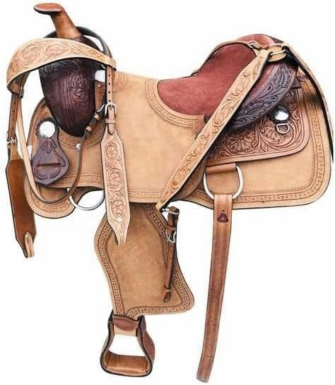 D&L SADDLERY Western Barrel Racing Horse Saddles Trail Equestrian Horse Saddle Classic Quality Premium Leather Comfort for Horse Riding Size:10-18 inches Seat Available, JH15