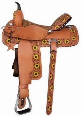 D&L SADDLERY Western Barrel Racing Wooden Tree Horse Saddles Handmade Leather Comfort for Horses Trail Equestrian Tooled Carved Horse Saddle Riding Size: 10-18 inches Seat, EQ10