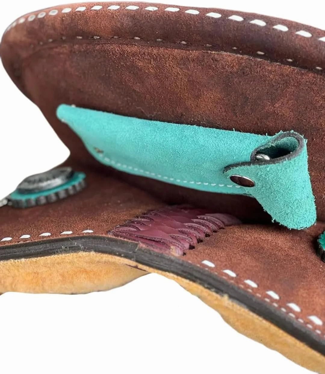 D&L SADDLERY Western Barrel Racing Wooden Tree Horse Saddles Handmade Leather Comfort for Horses Trail Equestrian Tooled Carved Horse Saddle Riding Size: 10-18 inches Seat, ER01