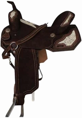 D&L SADDLERY Western Barrel Racing Wooden Tree Horse Saddles Handmade Leather Comfort for Horses Trail Equestrian Tooled Carved Horse Saddle Riding Size: 10-18 inches Seat, EW13