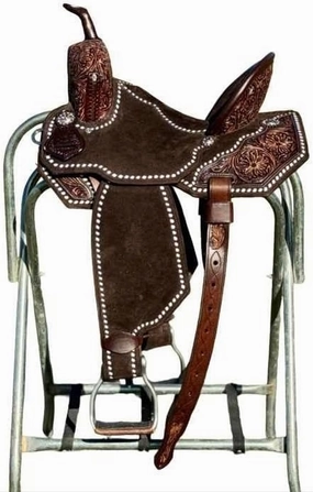 D&L SADDLERY Western Barrel Racing Wooden Tree Horse Saddles Handmade Leather Comfort for Horses Trail Equestrian Tooled Carved Horse Saddle Riding Size: 10-18 inches Seat, EW19