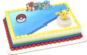DecoSet® Pokémon Light Up Pikachu Cake Topper, 3 Piece Decoration Set, Birthday Decorations For All Size and Shape Cakes | For Birthday And Celebrations