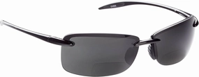 Del Mar Polarized Bifocal Sunglass with Deepwater Gray Lens, Shiny Black Frame