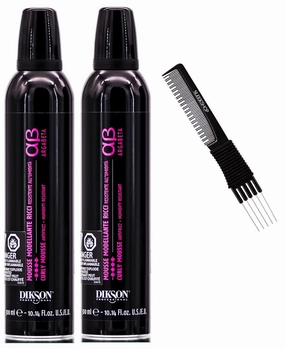 Dikson System AB ARGABETA ARGAN Curly Mousse - Anti-Frizz, Humidity Resistant, Hair Curls Foam for All Hair Types (w/SLEEKSHOP Premium Carbon Teasing Comb) (10.14 oz (PACK OF 2))