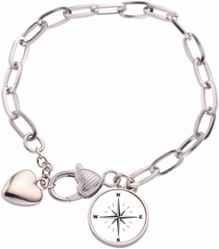 Direction Indicator Northwest Watch Heart Chain Bracelet Jewelry Charm Fashion