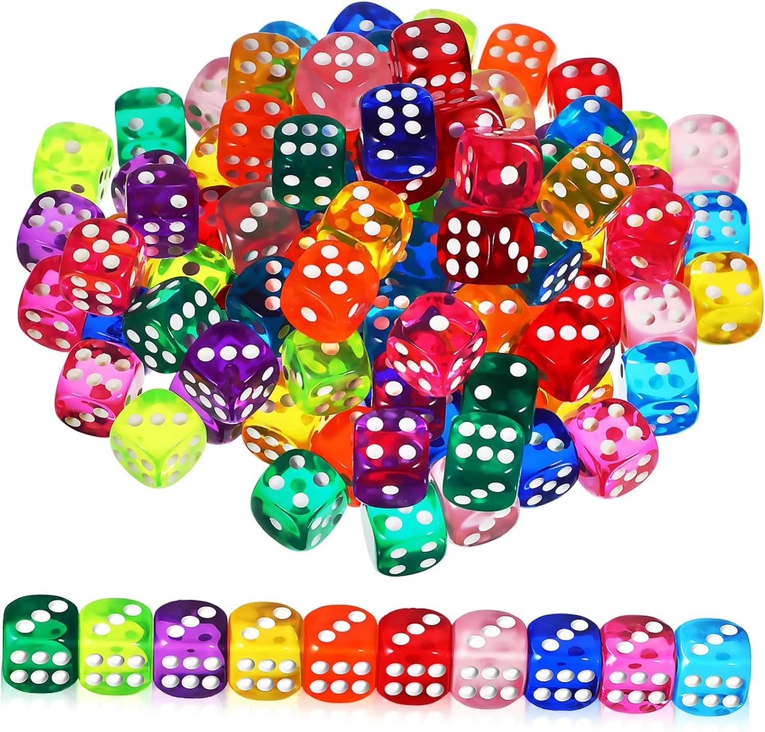 Doll House Mini Playing Dice 100 Pcs Classroom Dice Set Safe Round Edges