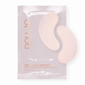 Doll 10 Doll Skin Genius Firm & Brighten Under-Eye Gels - Natural Eye Mask Patches that Vanish Puffiness, Dark Circles, Wrinkles, & Fine Lines