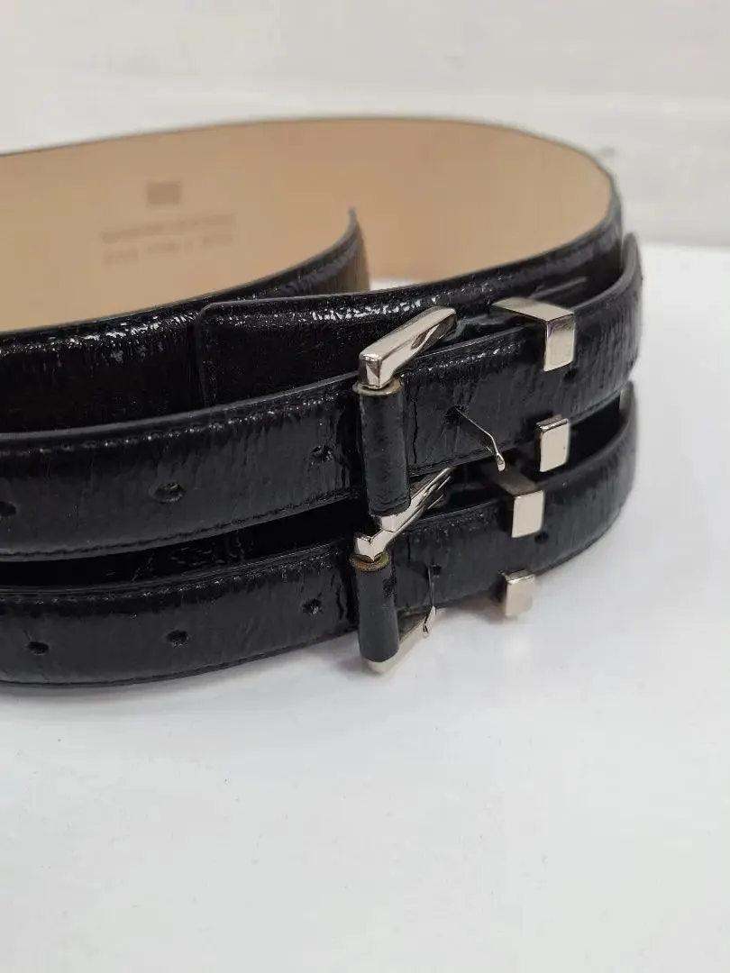 Double Buckled Shiny Belt