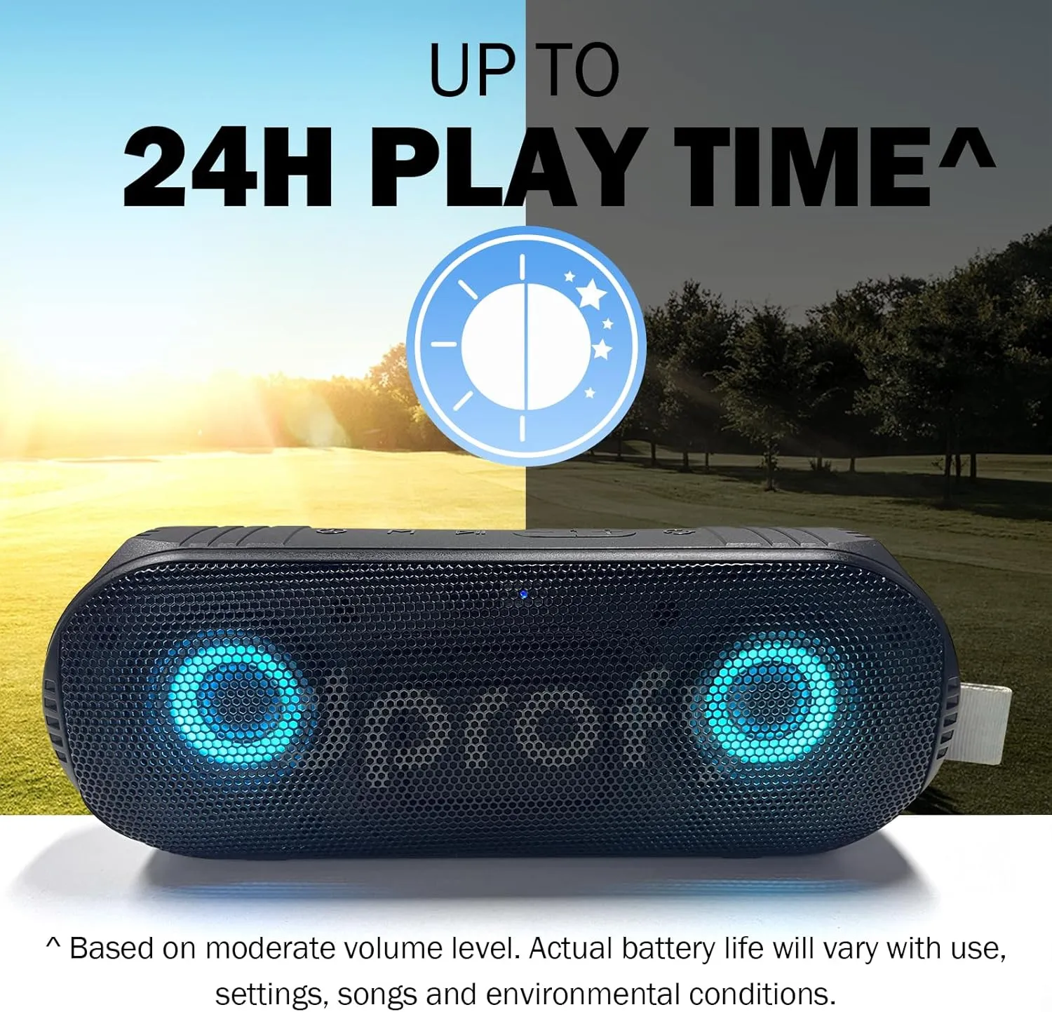 Dprofy New Play 2 Rounds, Magnetic Bluetooth Golf Speaker, Stereo Sound Portable Pro Wireless Waterproof Speaker with Rich Bass, Golf Accessories Golf Gifts (with Light)