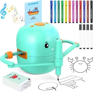 Drawing Robot for Kids with 150 Learning Cards and 17 Colorful Pens, Voice Interactive Educational Smart Art Painting Machine, Step-by-Step Drawing Guidance for Boys Girls Early Learning & STEM Toys