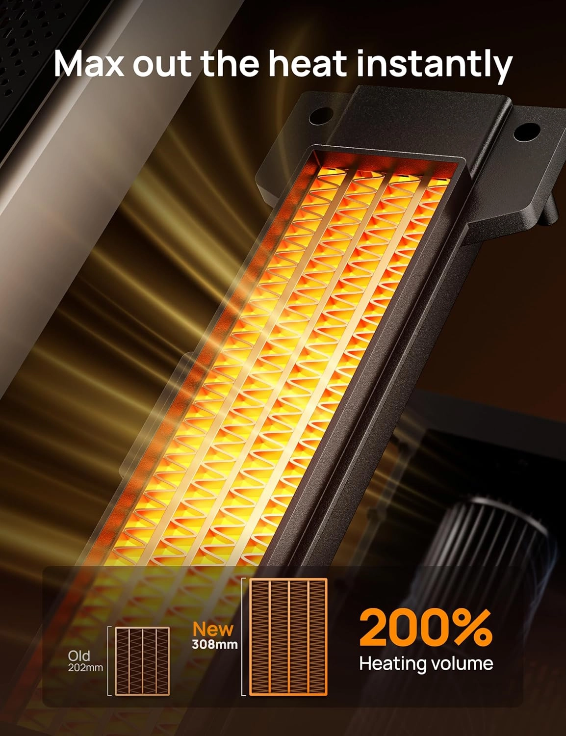 Dreo Space Heater for Indoor Use, 25" 11.5ft/s Fast Electric Heater with Remote and Thermostat, 3 Modes, Overheating & Tip-Over Protection, Portable Heater for Large Room, Bedroom, Office, Gold
