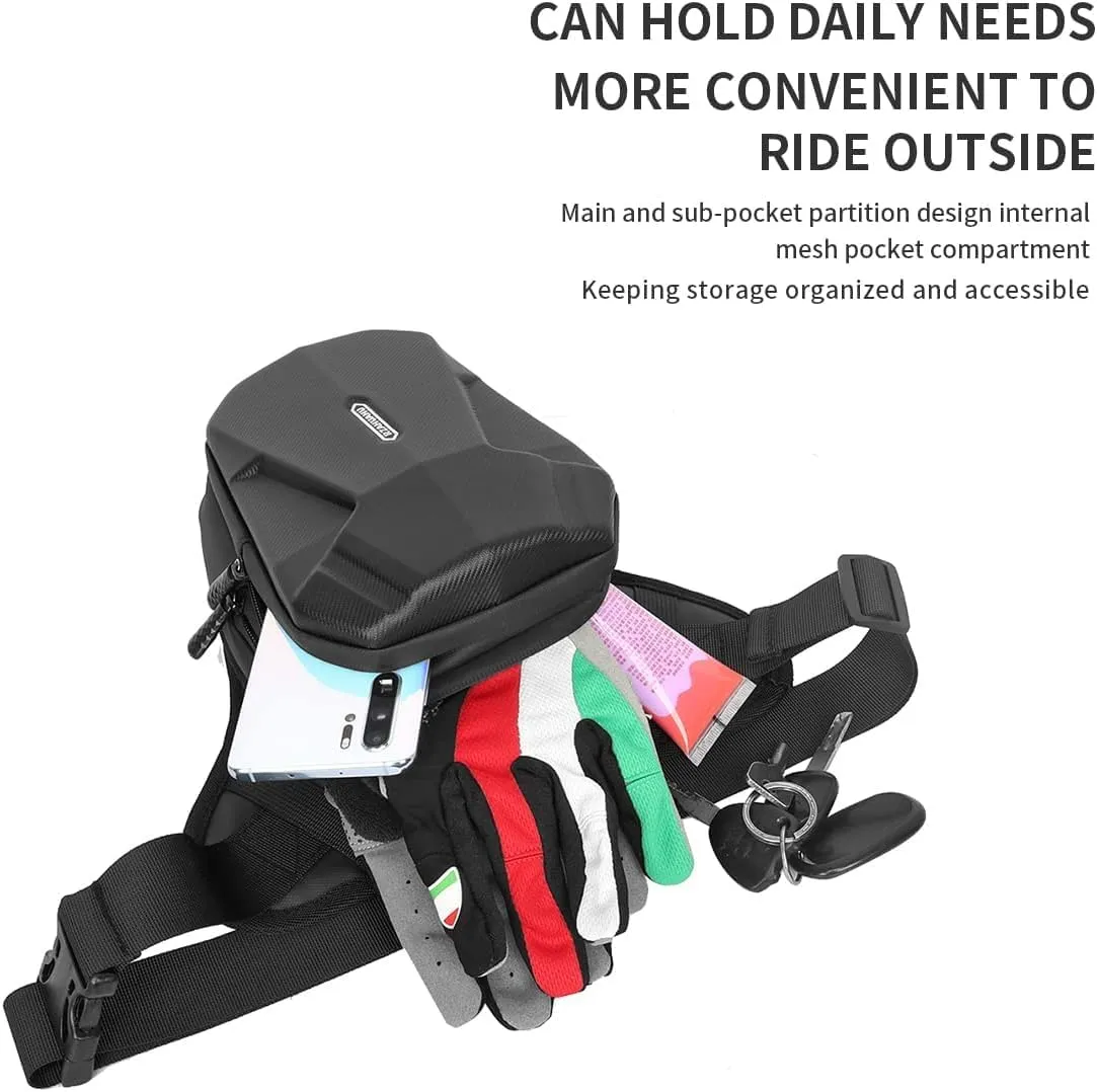 Drop Leg Bag Motorcycle Waist Thigh Pack Pouch Waterproof Cycling Thigh Tactical Leg Bag with Hard Shell Sensitive Touch Screen for Men, Waterproof Waist Motorcycle Leg Side Fanny Pack Bags (Style B)