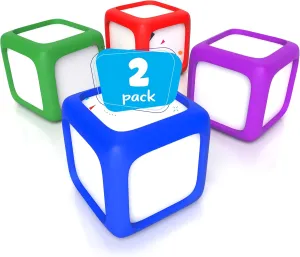 Dry Erase Dice Set of 8-2x2 inches Multipurpose Colorful Write On Wipe Off Dry Erase Blocks Blank Dice to Draw Letters Numbers and Much More Educational Classroom Supplies for Kids